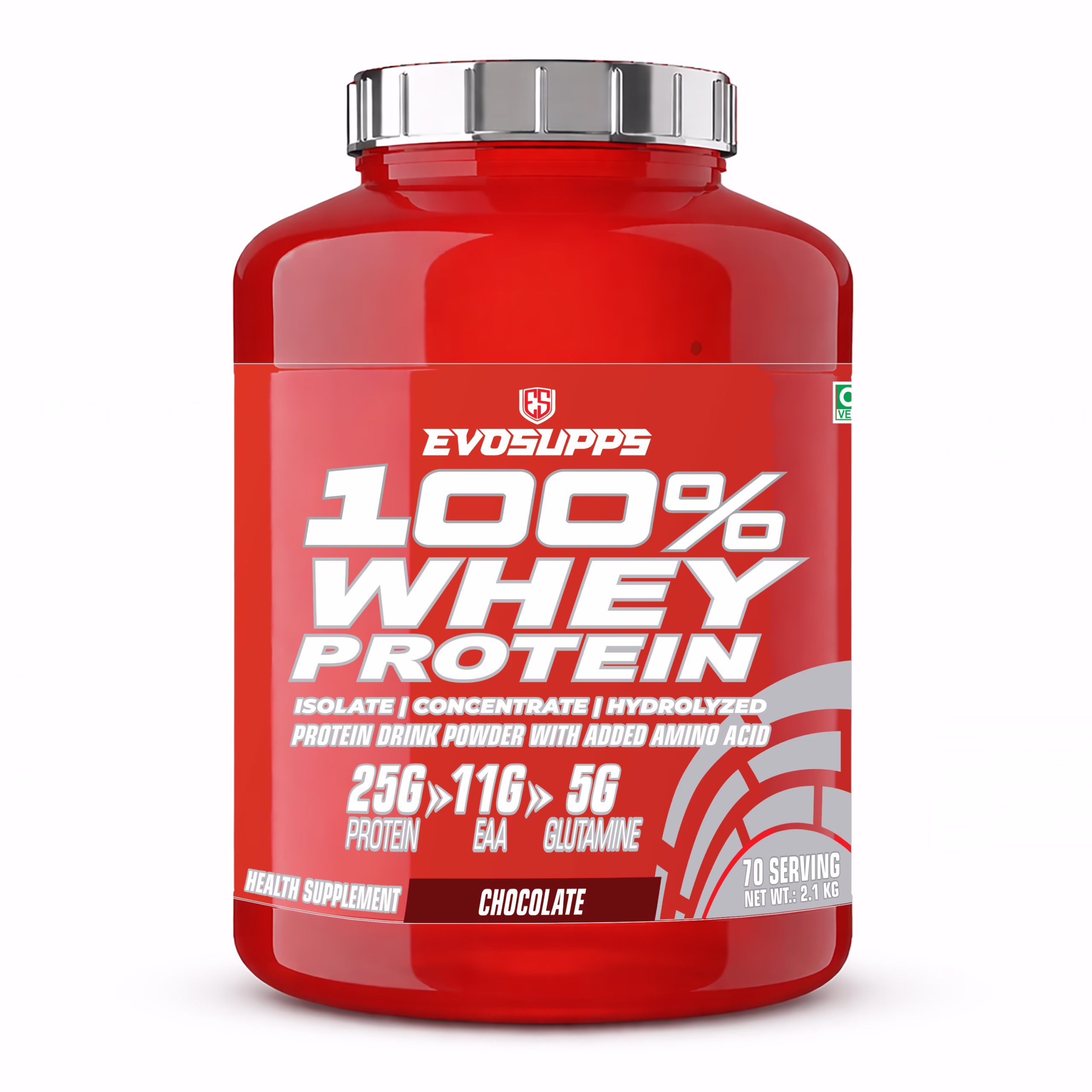 EvoSupps 100% whey protein powder for muscle growth